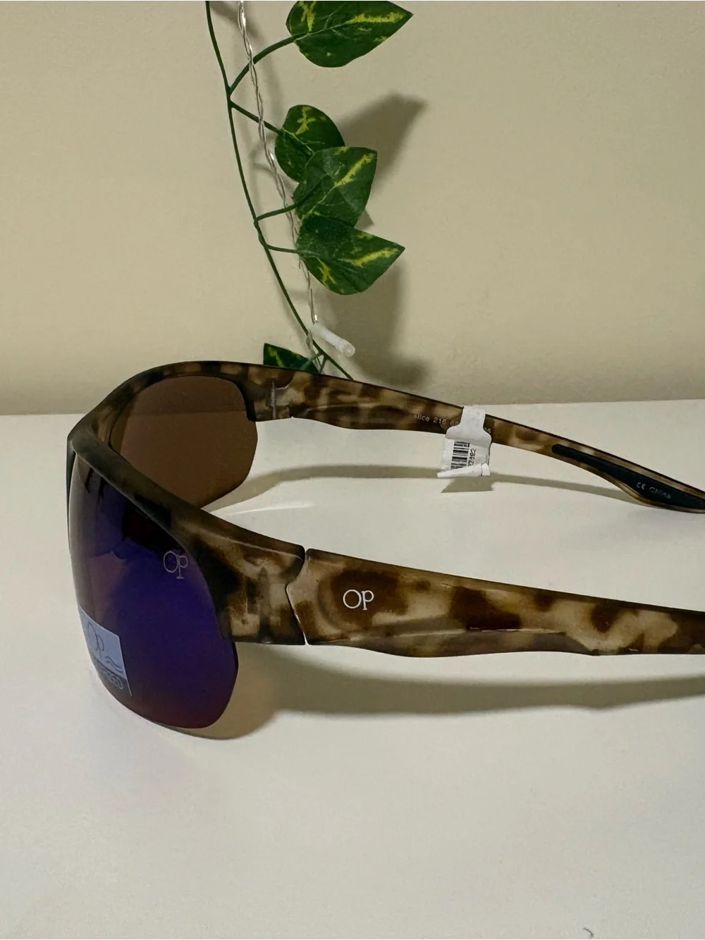 Ocean Pacific Polarized Men's Sunglasses — Tortoise w Mirrored Lenses